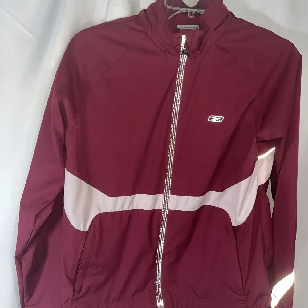 Vintage Reebok Track Jacket Y2K Windbreaker Full Zip Women’s Size M Sports